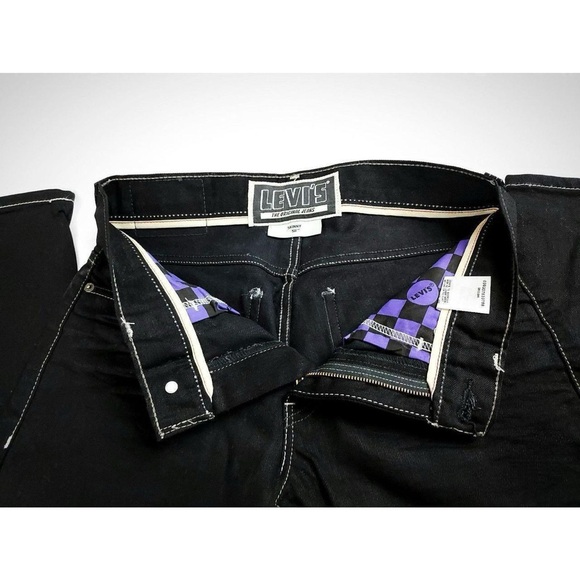Vtg Y2K Levi's Skinny 511 Black Mid Rise Unisex Rocker Biker Metal Jeans Sz 31 - Picture 6 of 8
